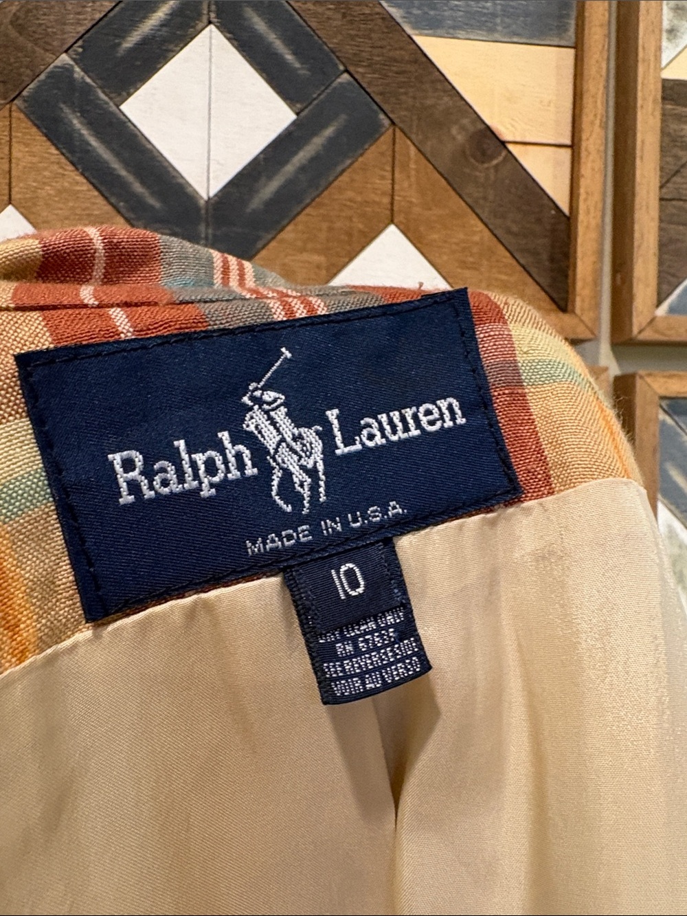Vintage Ralph Lauren Blue Label Women’s Linen Plaid Blazer Jacket size 10 - Picture 9 of 14
